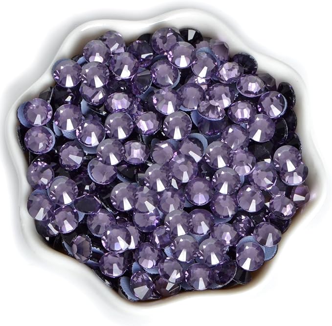 2880 Pieces SS8 Tazanite Hotfix Rhinestones Flatback Round Crystal Glass Rhinestones Gems for Crafts Nail Face Art Clothes Shoes Bags DIY