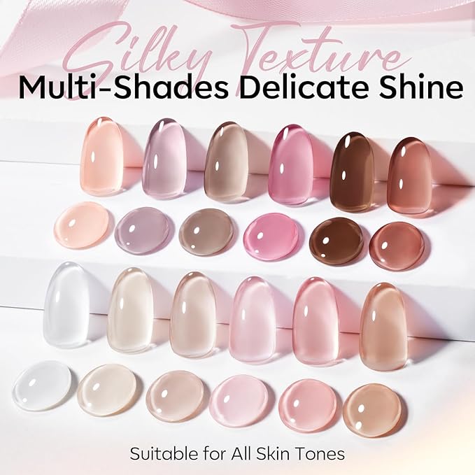 modelones 15ML Gel Nail Polish Set 12Pcs, Nude Pink Milky White Beige Skin Tones Neutral Brown Hema-free Gel Polish Spring Kit Same Color Same Bottle Soak Off Gel Polish Set Manicure Nail Art