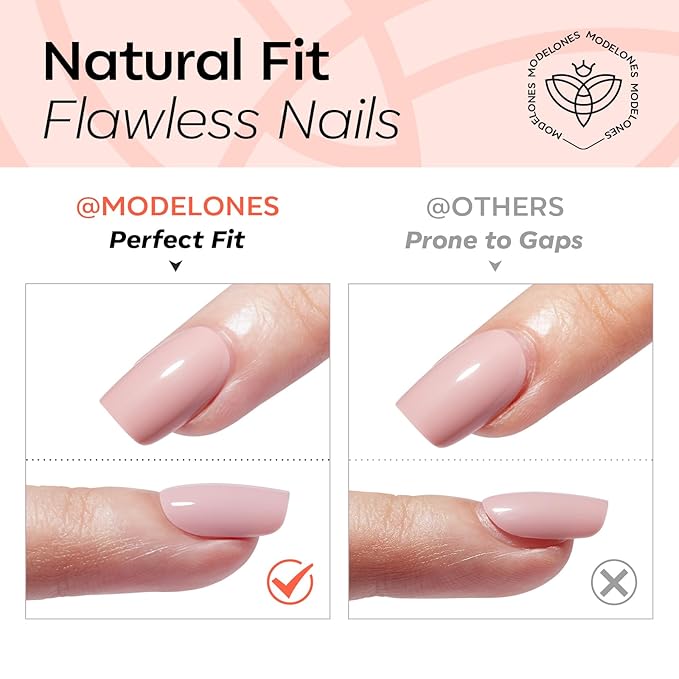 Modelones Extra Short Press on Nails, White Squoval Fake Nails, Reusable Nail Kit with Nail Glue Adhesive Tabs Mini Nail File, Spring Nails Press Ons 32Pcs 12 Sizes, Pure White, Women Girl Gift