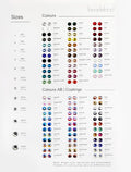Beadsland Flat Back Rhinestones Sample Card Color Chart