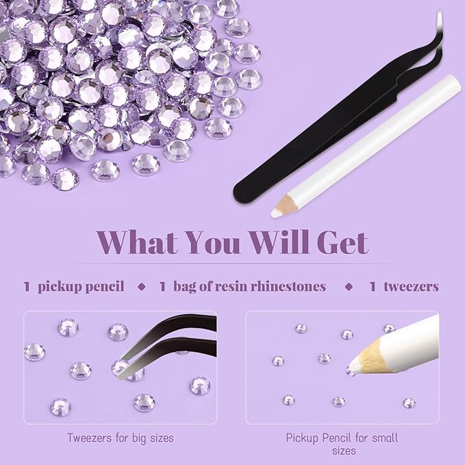 4000PCS 5mm Resin Rhinestones in Bulk (Light Purple), Bedazzling Flatback Crystals Rhinestones for Crafting DIY Nail Decoration, Gems Diomand Charms for Tumbler Shoes Clothing Fabric