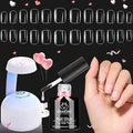 Beetles Gel Nail Tips Kit Square 500Pcs Pre-shaped Extra Short Square Nail Tips with 5 in 1 Mutipurpose Glue Gel Base Uv Led Nail Lamp