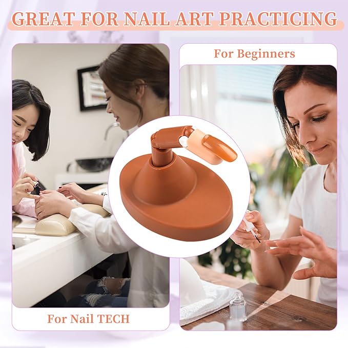 BQAN Nail Practice Fingers for Acrylic Nails, Practice Hand for Nail Training, 4Pcs Adjustable Plastic Fake Fingers for Nail Tech, with 100 PCS Refill Nail Tips and 2 Finger Base