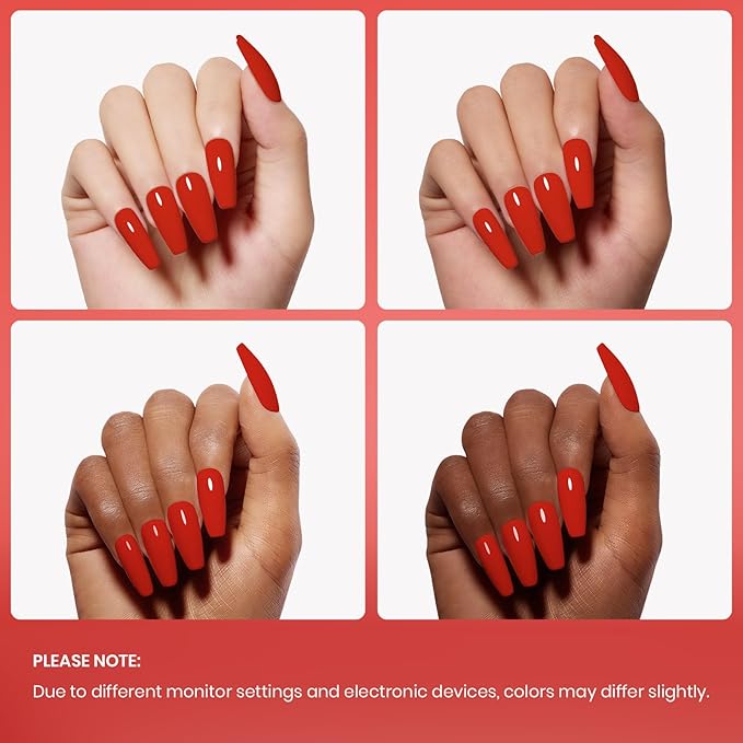 Beetles Red Gel Polish - 1 Pcs 15ml 0.51 FL.OZ Red Color Soak Off U V LED Gel Polish Nail Art Design Manicure Salon DIY Salon