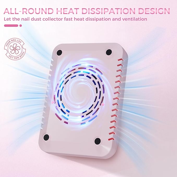 Nail Dust Collector for Nail Techs,Compact & Quiet Vacuum Fan Dust Collector with Reusable Filter, Powerful Dust Suction Machine,Nail Tech Must Haves for Gel Polish,Pedicures,Salon & Home Use