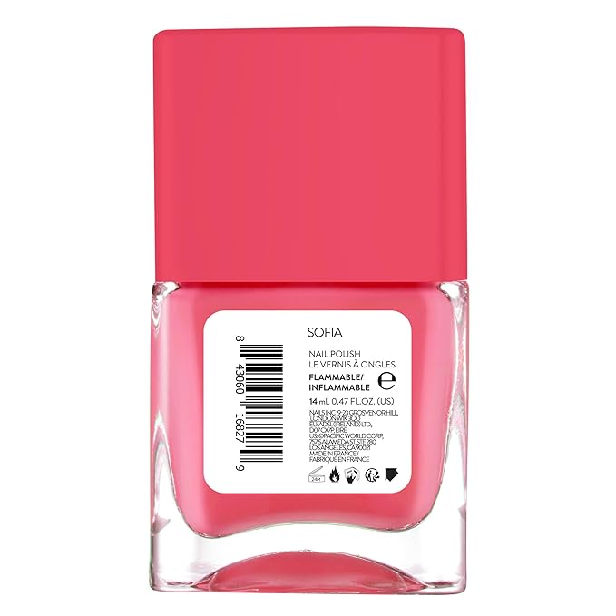 Nails Inc It's Topless Gel-Like Nail Polish, 4-in-1 Base Coat, Treatment, Color & Top Coat, Long Lasting, Strong, Chip Free Nails, Glossy Salon Quality Manicure, Air Dry Nail Polish, Sofia, 0.47 Fl Oz