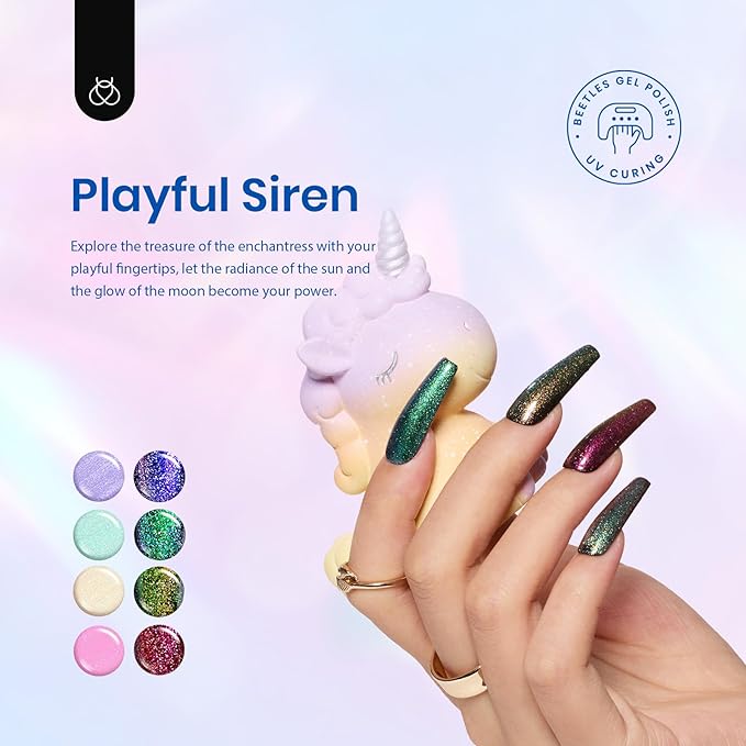 Beetles Glitter Gel Nail Polish Set – Spring 6 Colors Soak Off UV LED Sparkle Gel Polish Kit, Purple Yellow Green Red Pink Easter Nail Gel for Nail Art, Overlay or Base DIY Manicure and Salon Use