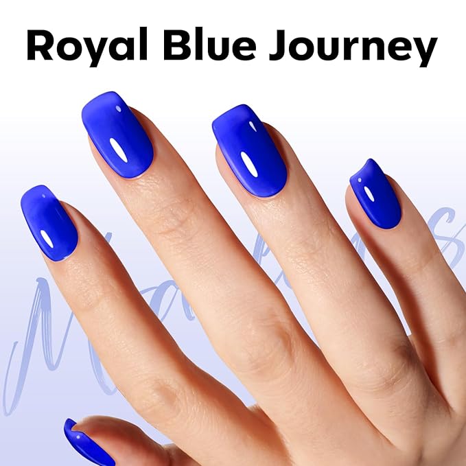 modelones Blue Gel Nail Polish Jelly Translucent Gel Polish Deep Blue Sheer Nails Soak Off LED Nail Lamp Nail Manicure 15 ML