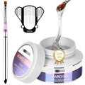 Morovan Clear Builder Gel for Nails: UV/LED Hard Gel Kit - 2oz Strong 3D Sculpting Extension Strengthen Professional Art Manicure Set with Forms & Brush Supplies