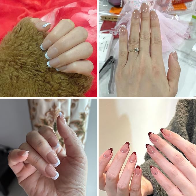 1140 Pcs French Stickers for Nails, 30 Sheets 3 Designs Self-Adhesive French Tip Stickers for Nail Design DIY Tip Guide (3 Types of arcs)