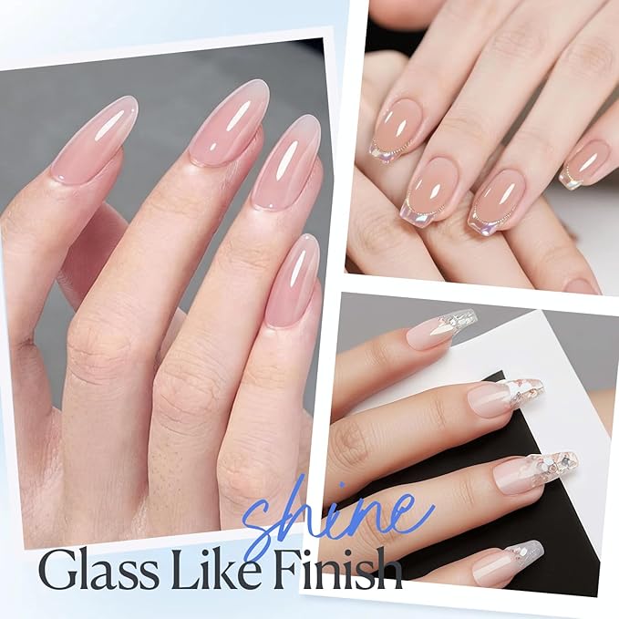 AZUREBEAUTY 7-in-One Clear Builder Nail Gel, 18ml – Nail Strengthener, Extension & Rhinestone Glue for Salon/Home DIY (Base/Top Coat Required)