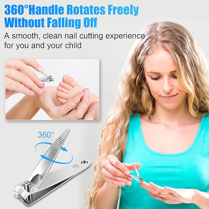 HOFASON 100 Pcs Nail Clippers Bulk for Men Women Adult, Professional Stainless Steel Fingernail & Toe Nail Clipper Cutter Set Travel Manicure Pedicure Trimmer Kit Gift for Homeless Supplies