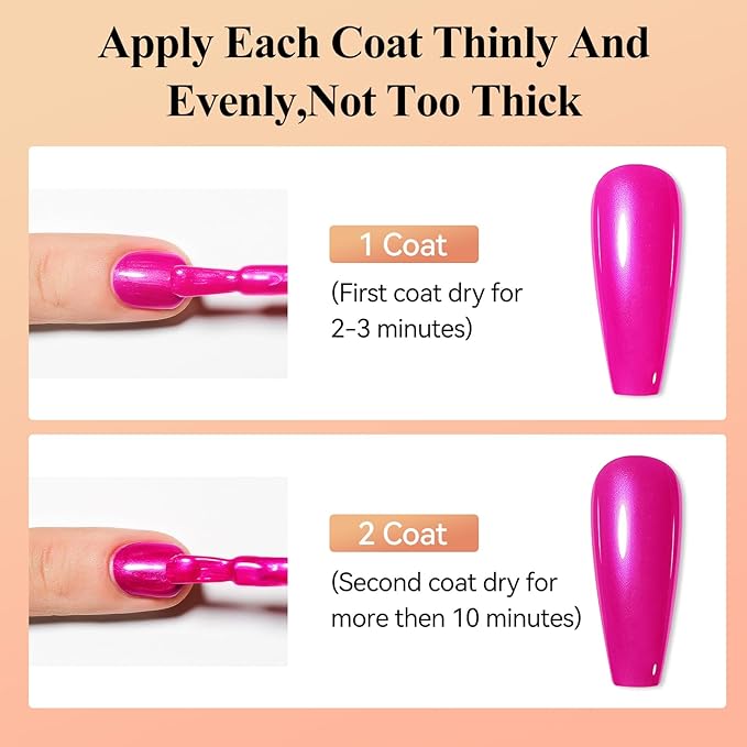 Valentine's Day Nail Polish Quick Dry, Hot Pink Nail Lacquer Nail Art Polish Non-Gel Air Fast Drying, Shimmer Pink Nail Pigment High Coverage Fingernail Concealer Polish for Gift