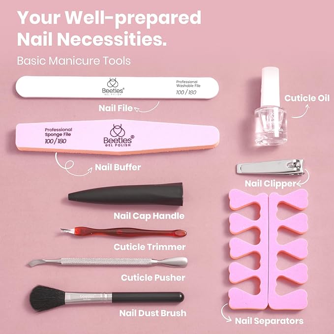 Beetles Gel Nail Polish Kit with U V Light 48W Led Nail Lamp 6 Colors Christmas beetles Gel Polish Chrome Nail Powder for Gel Nails, 1g Glazed Silver Nail Powder Mirror Effect Nail Manicure