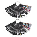 300 Tips Nail Swatch Sticks with Metal Split Ring Fan-shaped Display Nail Practice Sticks Nail Sample Swatches for Nail Art Polish Practice Nail Color Display (Black)
