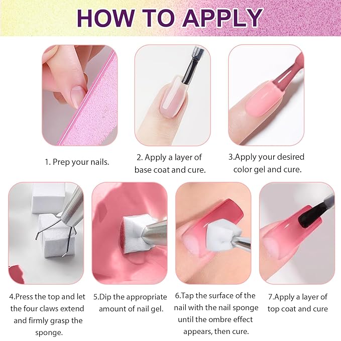 Gradient Gel Nail Set,18 Bright Nude Color for Ombre Summer Rainbow Nail Polish Platte Kit, Pat Painting Gel French Nail Manicure No-wipe Soak of UV DIY Art Home Salon