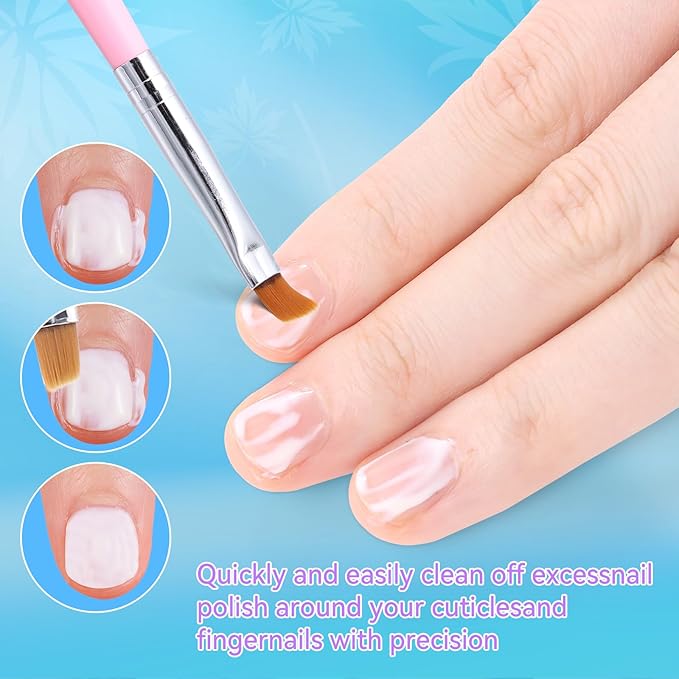 6Pcs Nail Art Brush Set, Gel Polish Acrylic Nails Painting Brush Dotting Pen Liner Brushes Double-Ended Fingernail Design Tools Kit Manicure Drawing Cleaning Home DIY Salon Gifts(Multicolor-1)