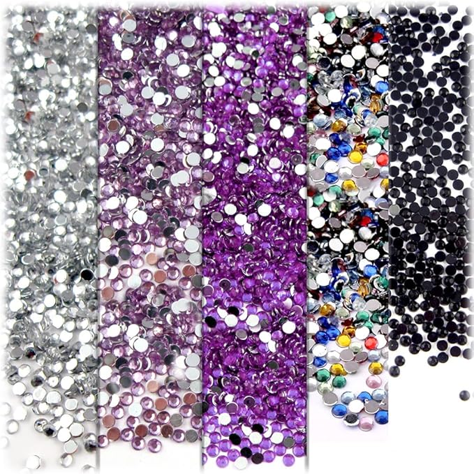 The Crafts Outlet 5,000pc Rhinestones Round 2mm Tiny for Nails - Flatback Royal Blue RBL