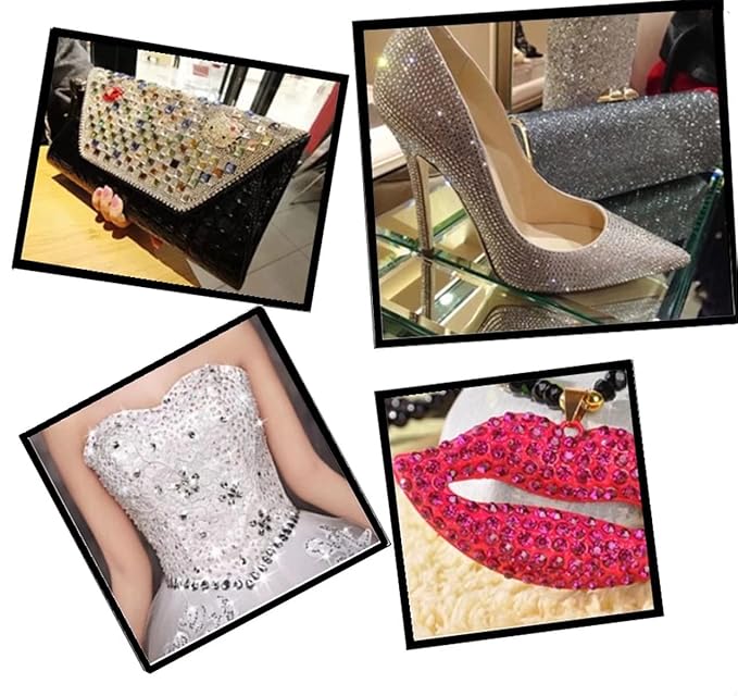 3000 Pieces SS6 2mm Flatback Rhinestones Clear Glass Round Gems Crystals for Nail Art DIY Crafts Clothes Shoes Bags （Orange）