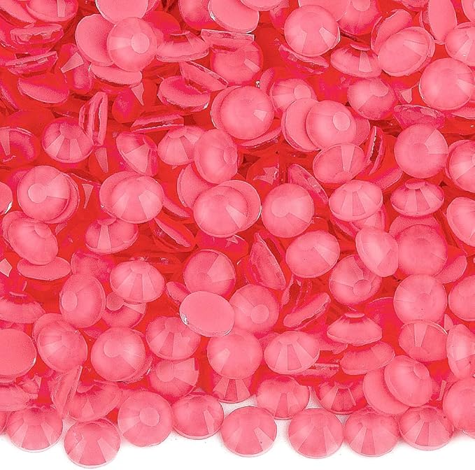 Blinginbox Flatback Rhinestones Round Gems, 1440pcs Luminous Series Glass Stones Neon Gems Non Hotfix Crystal Rhinestones for Nail Charms Crafts Clothes Tumblers,Watermelon Neon,SS20.