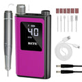BETE Professional Nail Drill, 40000 RPM Cordless Electric Nail File Kit with 6 Bits, Rechargeable Efile for Acrylic Gel Nails Polishing, Manicure Tools for Salon Home Use, Rose Red