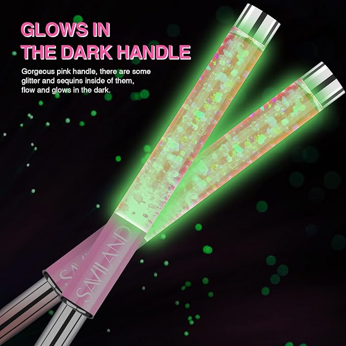 SAVILAND Kolinsky Acrylic Nail Brush Set: Size 6,8,12,14 Professional Glows in the Dark Manicure Brushes for Acrylic Powder Application 3D Nail Art Carving & Extension Tools Home DIY Nail Art Salon
