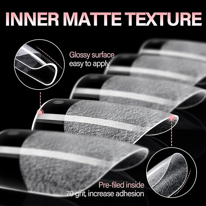 AILLSA Extra Short Square Nail Tips - 15 Sizes 120pcs Half Matte False Nail Tips Pre-shaped Short Nails Tips, Acrylic Fake Press on Gelly Tips for Gift