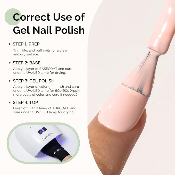 MelodySusie Hema Free Gel Nail Polish, 0.5 Fl Oz Thick Pastel Pink Gel Polish, Non-Toxic, Long Lasting, Soak Off UV Nail Polish, Manicure Nail Design Salon DIY Nail Art at Hom B3603