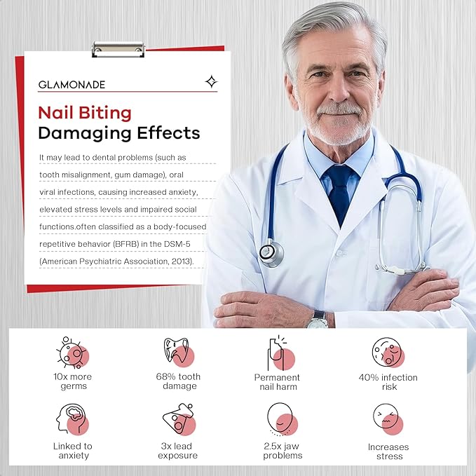 2-in-1 Stop Nail Biting Treatment Kit: Extra Bitter Polish to Deter Biting & Professional Nail File to Smooth Jagged Edges Complete Solution to Remove Biting Triggers for Kids & Adults