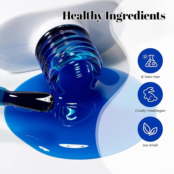 YTD Likomey Jelly Blue Gel Nail Polish,15m Sheer Translucent Fine Pigment UV Nail Gel,Salon Home DIY Nail Art Manicure and Pedicure Fall Winter Color Varnish,CS483