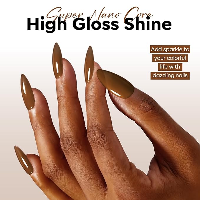 modelones Gel Nail Polish Jelly Brown Tea Translucent Gel Polish Tortoiseshell Sheer Nails Soak Off LED Nail Lamp Nail Manicure 15 ML