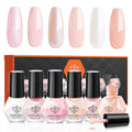 modelones Summer Nail Polish Set, 2025 Red White Glitter 6 Colors Nail Polish Salon DIY Manicure Kit