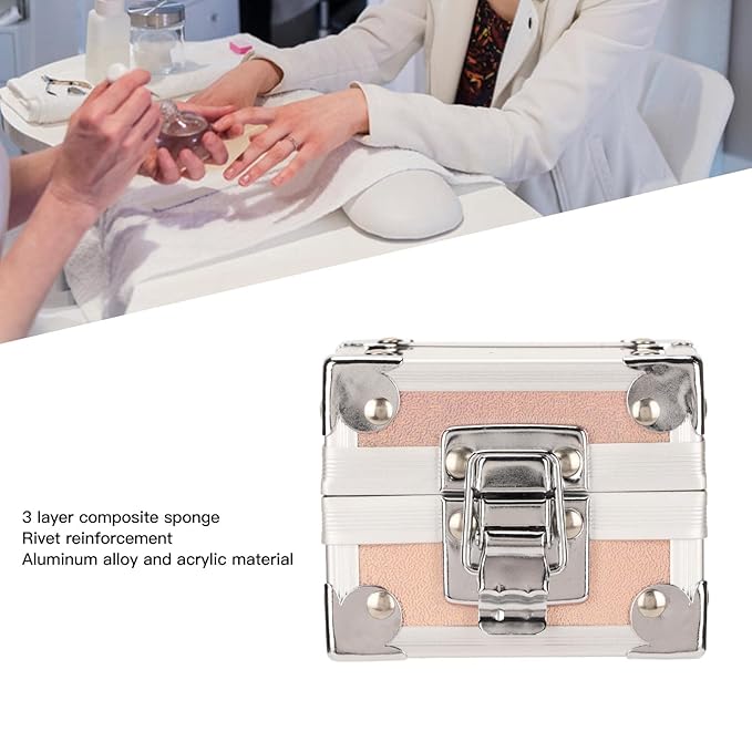 Nail Drill Bit Holder,ANGGREK 25 Holes Drill Bit Case 3 Layer Sponge Transparent Cover Storage Displayer Box for Acrylic Nail Drill Bit Rivet Reinforcement Nail Drill(Gold)
