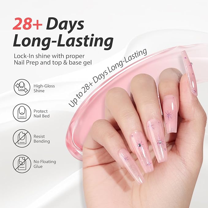 Makartt Jelly Pink Gel Nail Polish 15ml One N'Done Sheer Pink Gel Polish Soak Off High-Gloss Ceramic Shine, Salon-Grade UV Nail Art Manicure DIY Salon Home - Petal Tint