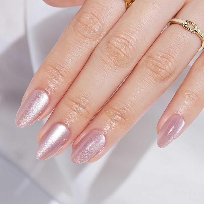 Press On Nails Almond Short - Findigit Opaque Fake Nails On With Nail Glue, False Nails, Natural Fit Reusable Stick On Nail| Salon Quality | 16 Sizes - 32 Nails