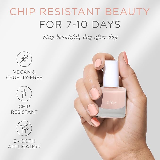 Cote Beauty’s Sunday Brunch, Blush Pink Nail Polish, Smooth & Sheer Finish, Vegan & Cruelty-Free, Long Lasting Nail Polish, Ideal for Every Occasion, Made in USA, 0.27 Fl Oz