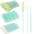 300 Pack Disposable Spoolies Brushes Sets Mascara Wand Lip Brushes Cotton Swab for Eyebrow Eyelash Extension Tattoo Lipstick Applicator(Green)