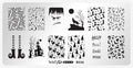 Whats Up Nails - B036 Eeks and Screams Stamping Plate for Halloween Nail Art Design