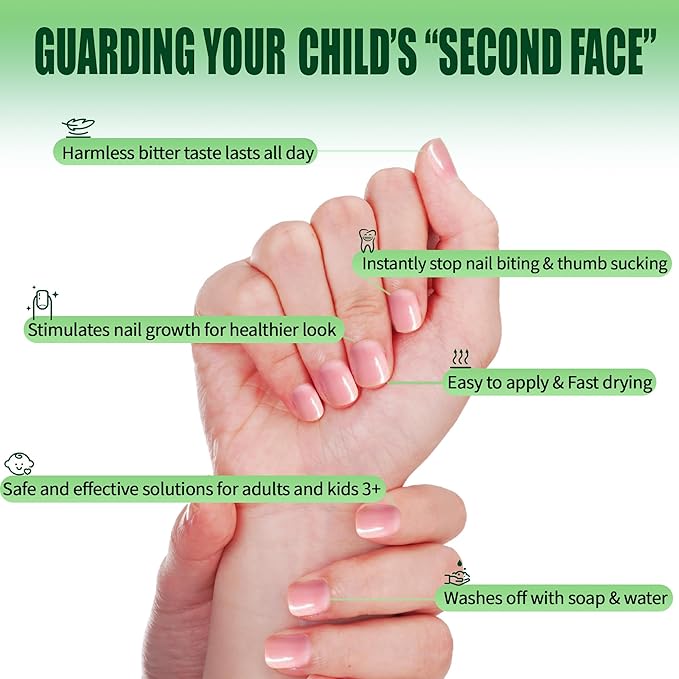 Nail Biting Treatment For Kids, Nail Biting Prevention, No Bite Nail Care, Thumb Sucking Deterrent For Ages 3+, 0.5 fl oz (10ml)