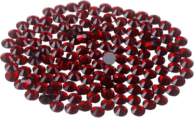 Genie Crystal ss20 1440 Pcs Dark Siam Flatback Rhinestones,5mm Deep Red Glass Rhinestones Glue Fix Stone for Tumbler, Shoes,Clothes,Makeup,Nail Art,DIY Crafts