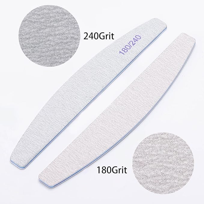 50 Pieces 180/240 Grit Nail Files for Natural Nails, Fingernail Files Double Sided Emery Boards for Nails