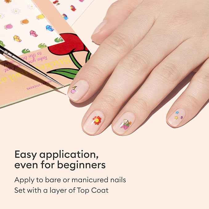 Manucurist Nail Art Stickers Summer - 3 Sheets Self-Adhesive Nail Decals for Salon-Quality Manicures - Nail stickers for Nail Art - Easy & Quick DIY Application -Colorful Summer Fruit & Flower Designs