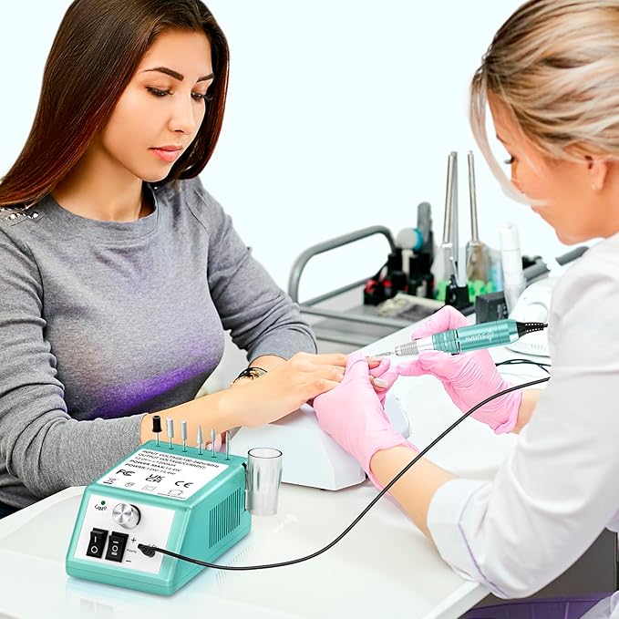 Subay 30000RPM Professional Nail Drill Machine for Acrylic Nails, Gel Nail, Nail Art Polisher Sets with 6 Bits Easy Build-in Bit Holder Twist Lock Changing Bit