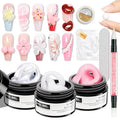 3D Sculpting Gel for Nail Art Pearl White Pink and White Solid Builder Hard Gel for Nail Extend Sculpture Molding Gels Non Stick Hand DIY at Home for Women Girls