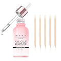 Makartt Hema-Free Press on Nail Glue Remover: Updated Formula with Vitamin E | Glue Debonder with 5 Wooden Sticks,1 Dropper Applicator for Quicker Application, Non-Acetone Glues 30 ml