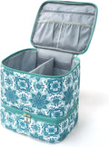 Nail Polish Organizer Aesthetic Nail Organizers and Storage, Bow Nail Supplies Kit Organizer Travel Carrying Case for Manicure Tools (Floral C, 2 Layer)