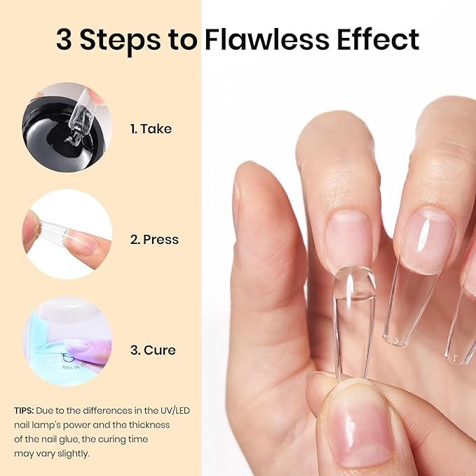 Beetles Solid Nail Glue Gel with 20ml Nail Glue Remover Set 15g for Press On Nails Acrylic Nails Tips U V Light Cured & Solid Glue Remover- Not for Uv Gel Glue