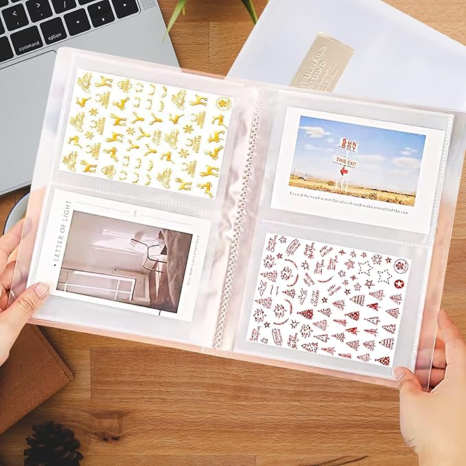 HOINCO 160 Slot Nail Art Sticker Organizer - Storage Book & Display Album