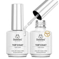 Beetles Gel Top Coat Set, 2Pcs 15ml Top Coat Gel Nail Polish No Wipe Long Lasting Shining Glossy Manicure Soak off U V Lamp Needed Nail Art Design Gifts for Women