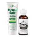 Toenail Softener & Nail and Foot care Liquid Bundle – Thick Toenail Softening Cream with Aloe Vera & Tea Tree Oil + Miracure UltraAloe Liquid with Brush & Toe Separators